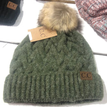 Load image into Gallery viewer, CC Beanie Braided with Pom pom