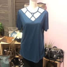 Load image into Gallery viewer, Caged neckline top