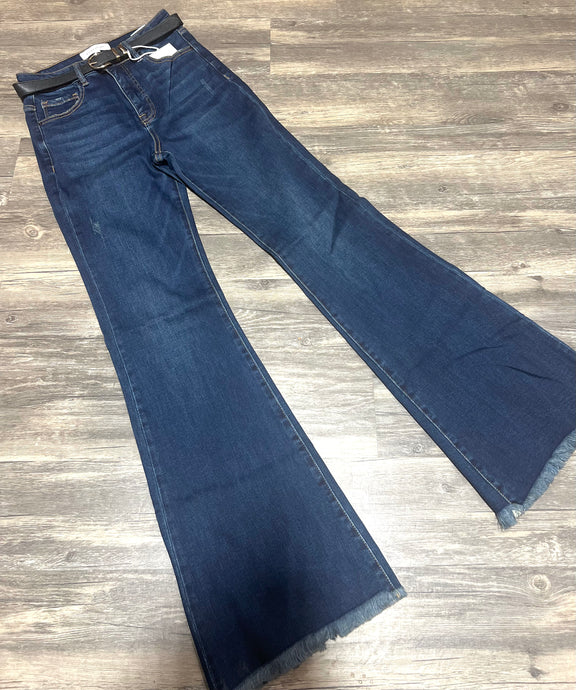 Risen High Rise Flare Jeans w/belt