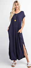 Load image into Gallery viewer, Solid boyfriend style maxi dress