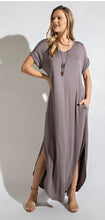 Load image into Gallery viewer, Solid boyfriend style maxi dress