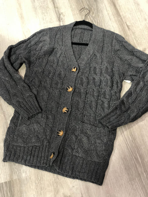 Corded Sweater with large buttons