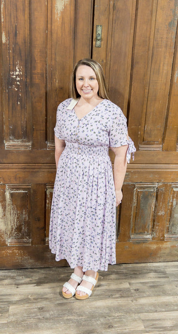 Floral Midi dress with buttons