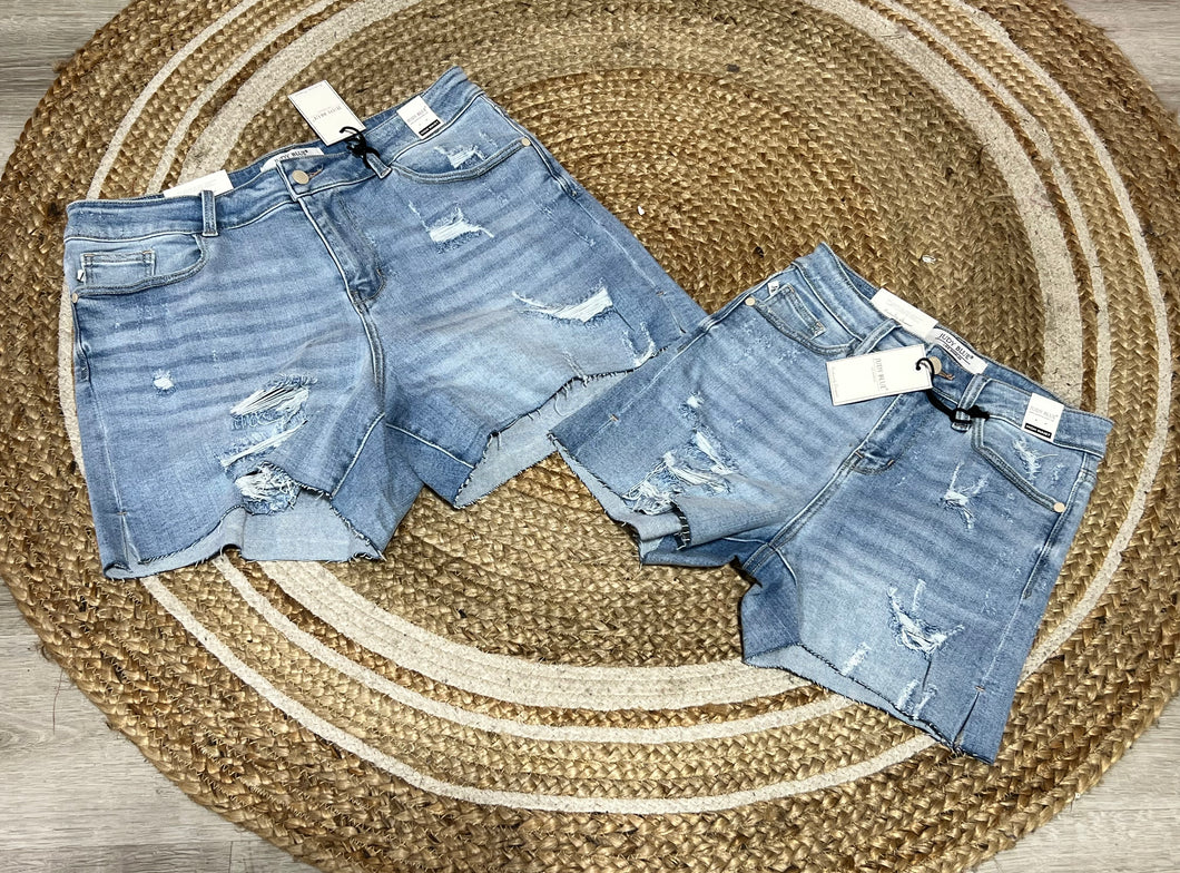 Judy blue light wash shorts