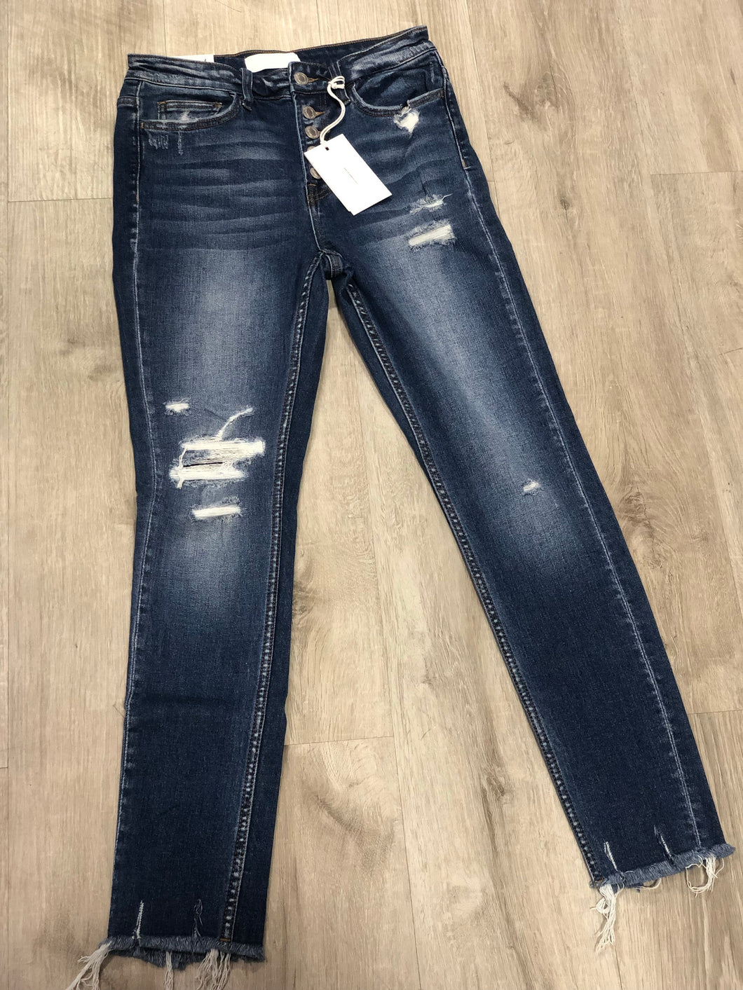 Haylie High-rise skinny with distressing