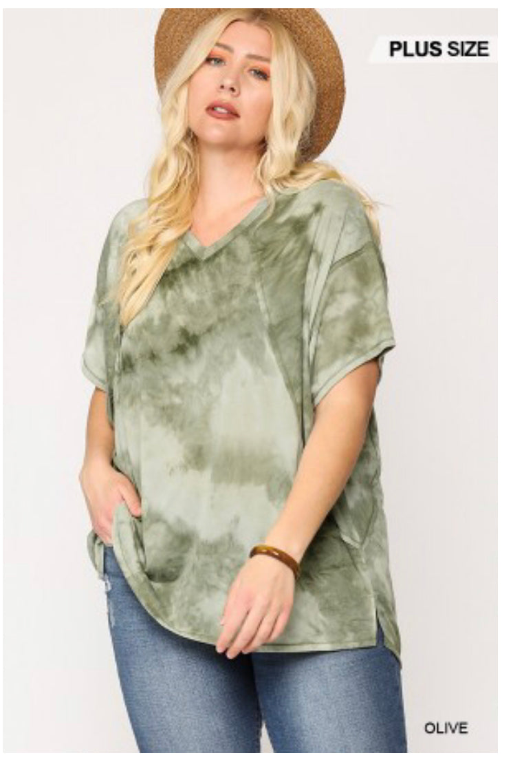 Tie-dye Loose Boxy top with Side slits